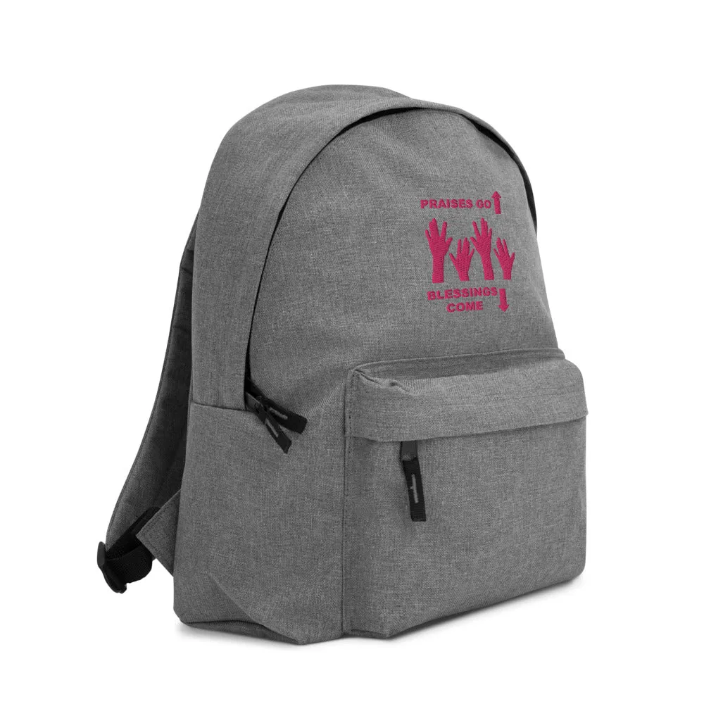 Praises Up Embroidered Backpack