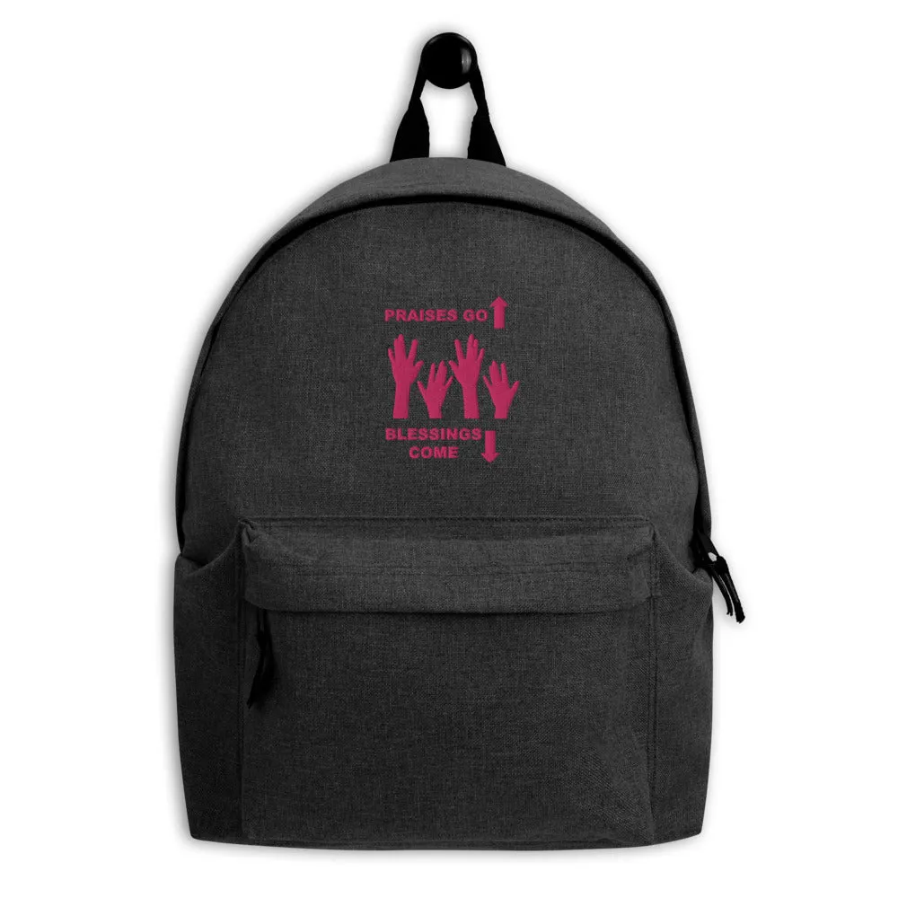 Praises Up Embroidered Backpack
