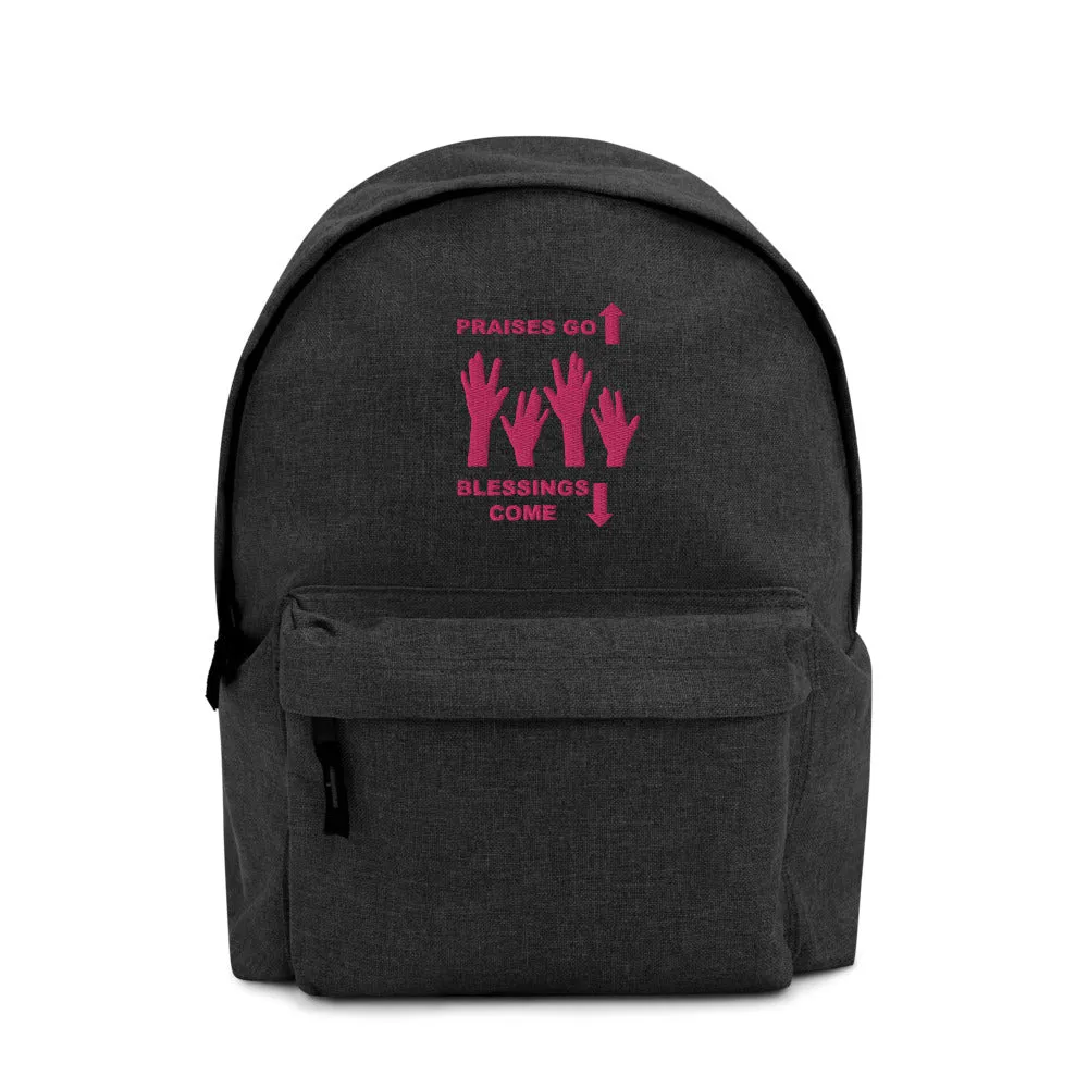 Praises Up Embroidered Backpack