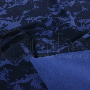Printed Soft Shell Abstract Fabric Blue