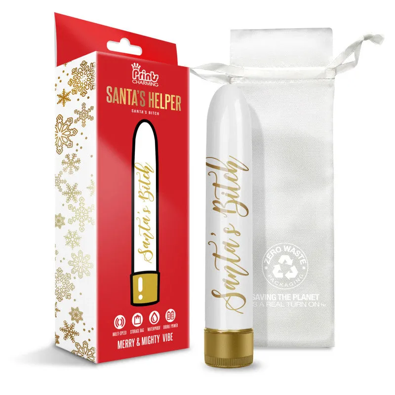 Prints Charming Santas Helper Merry and Mighty  Vibe - Santas Bitch