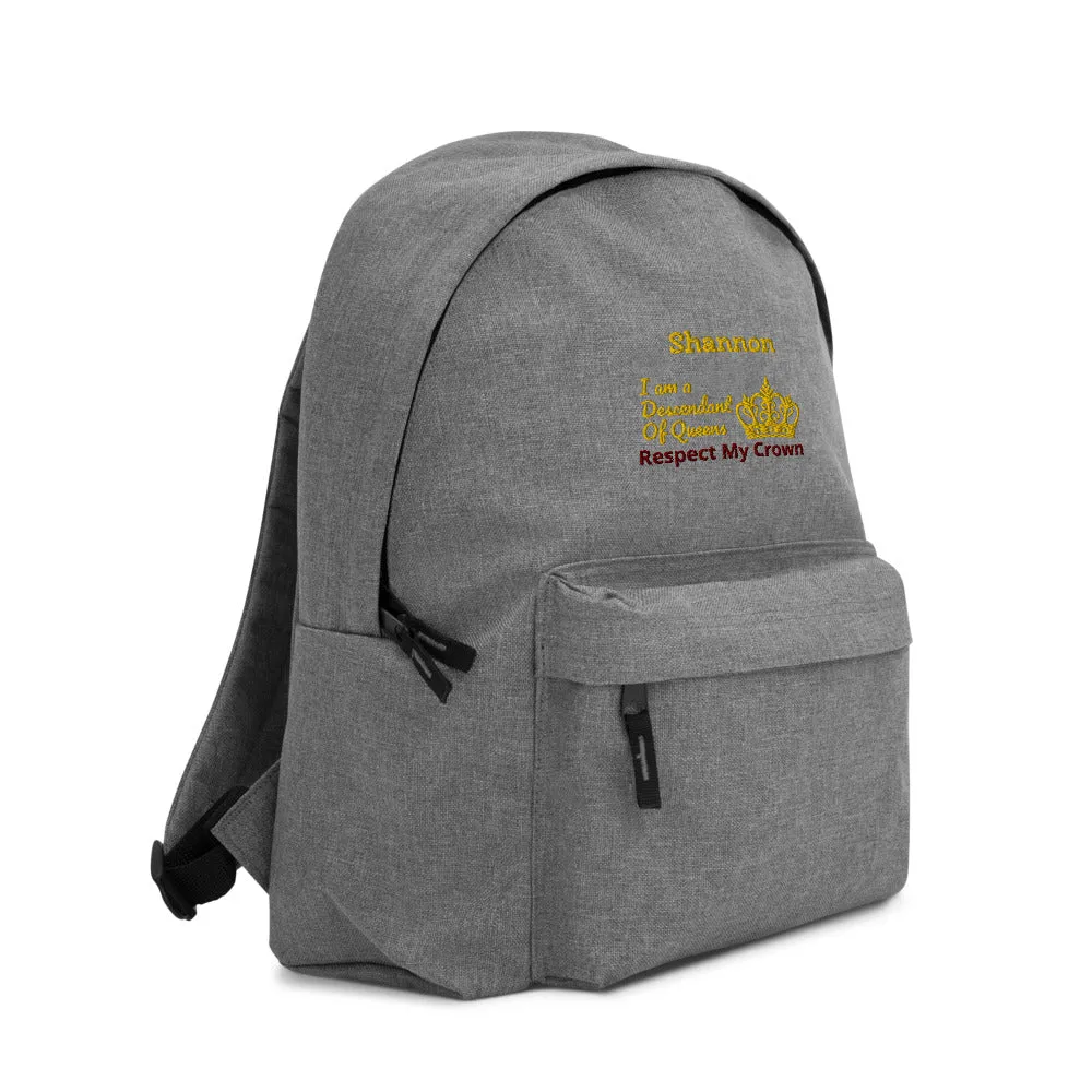 Queen Embroidered Backpack