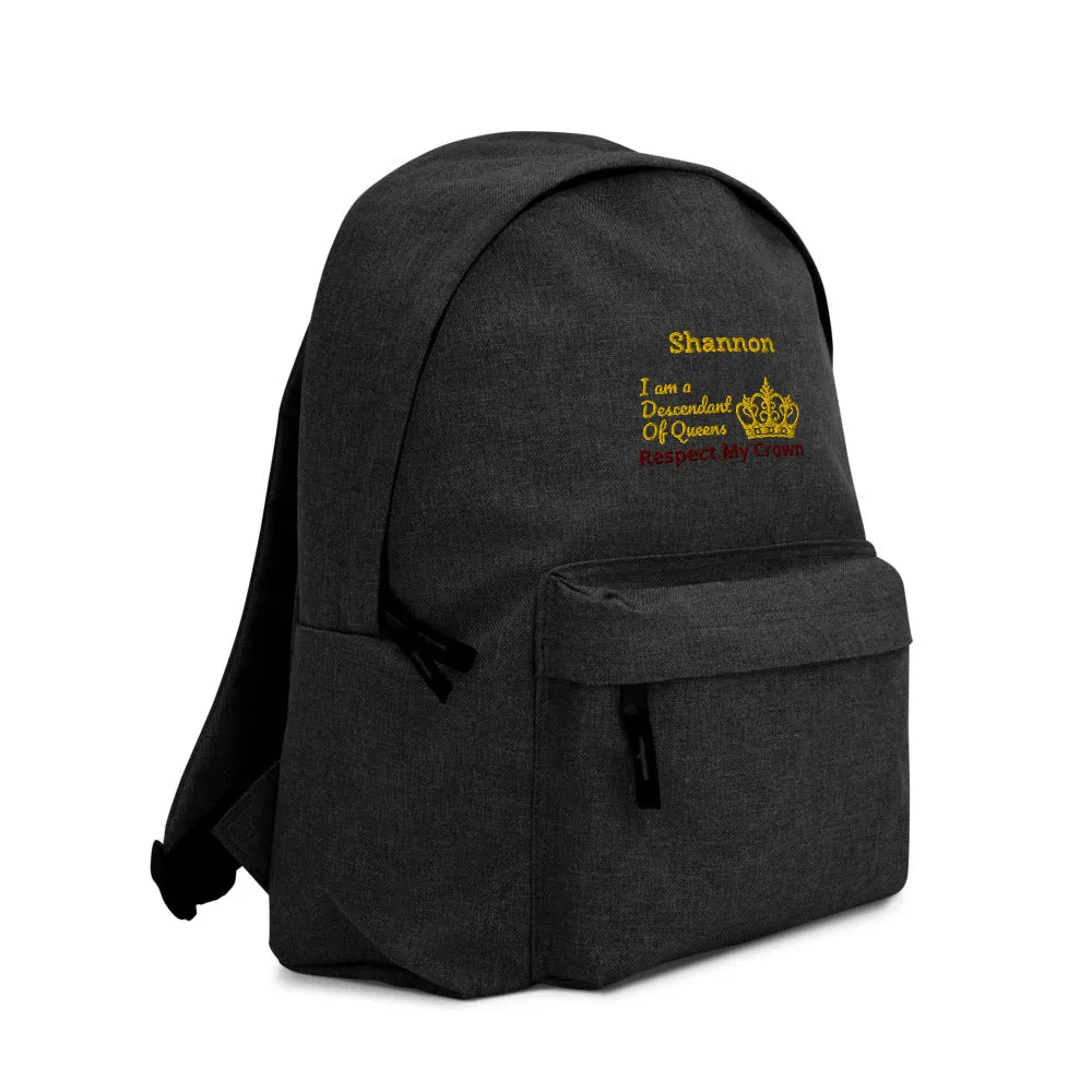 Queen Embroidered Backpack