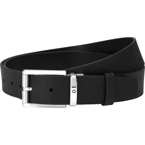 Rectangular Roller Shiny Palladium-Coated Pin Buckle Belt
