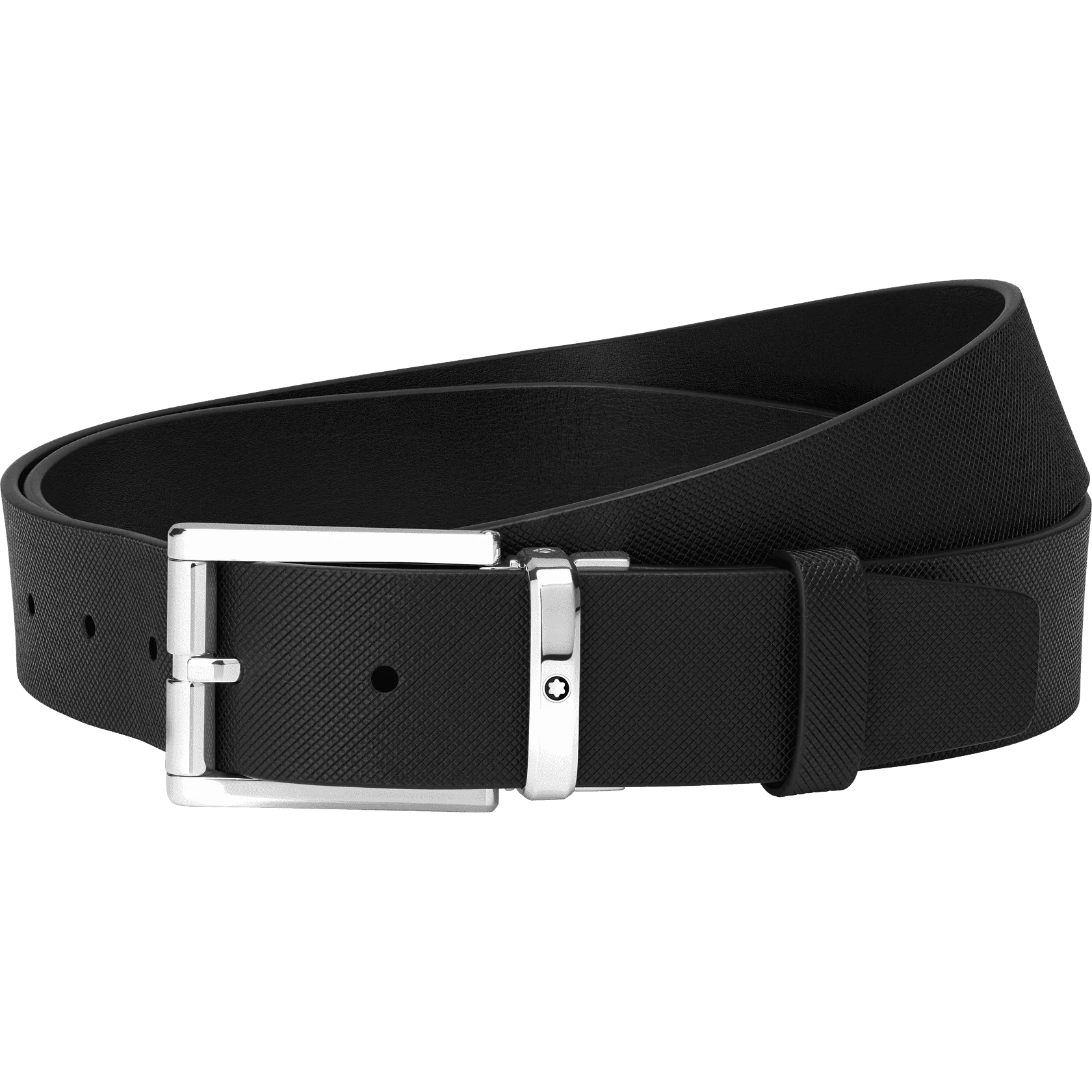 Rectangular Roller Shiny Palladium-Coated Pin Buckle Belt