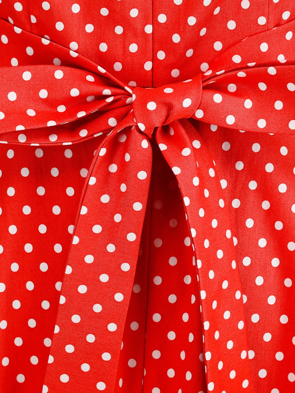 Red Polka Dots Vintage Halter Strap Backless 1950S Vintage Dress With Pockets