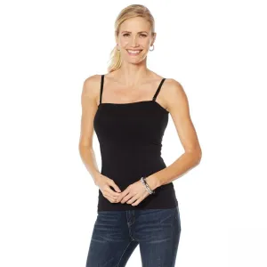 Rhonda Shear Women's Plus Size Bandeau Stretch Tank Top with Built In Bra