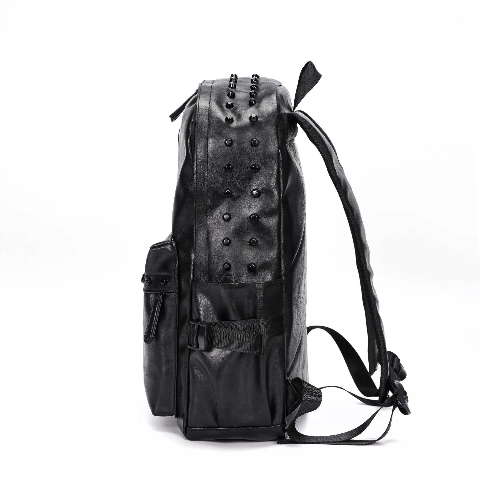 Ro Rox Sid Studded Punk Goth PU Laptop Backpack