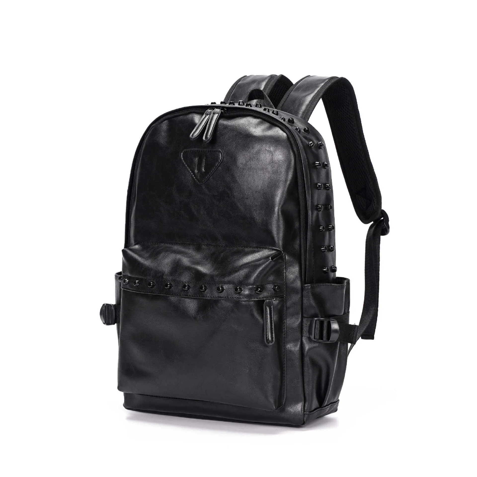 Ro Rox Sid Studded Punk Goth PU Laptop Backpack