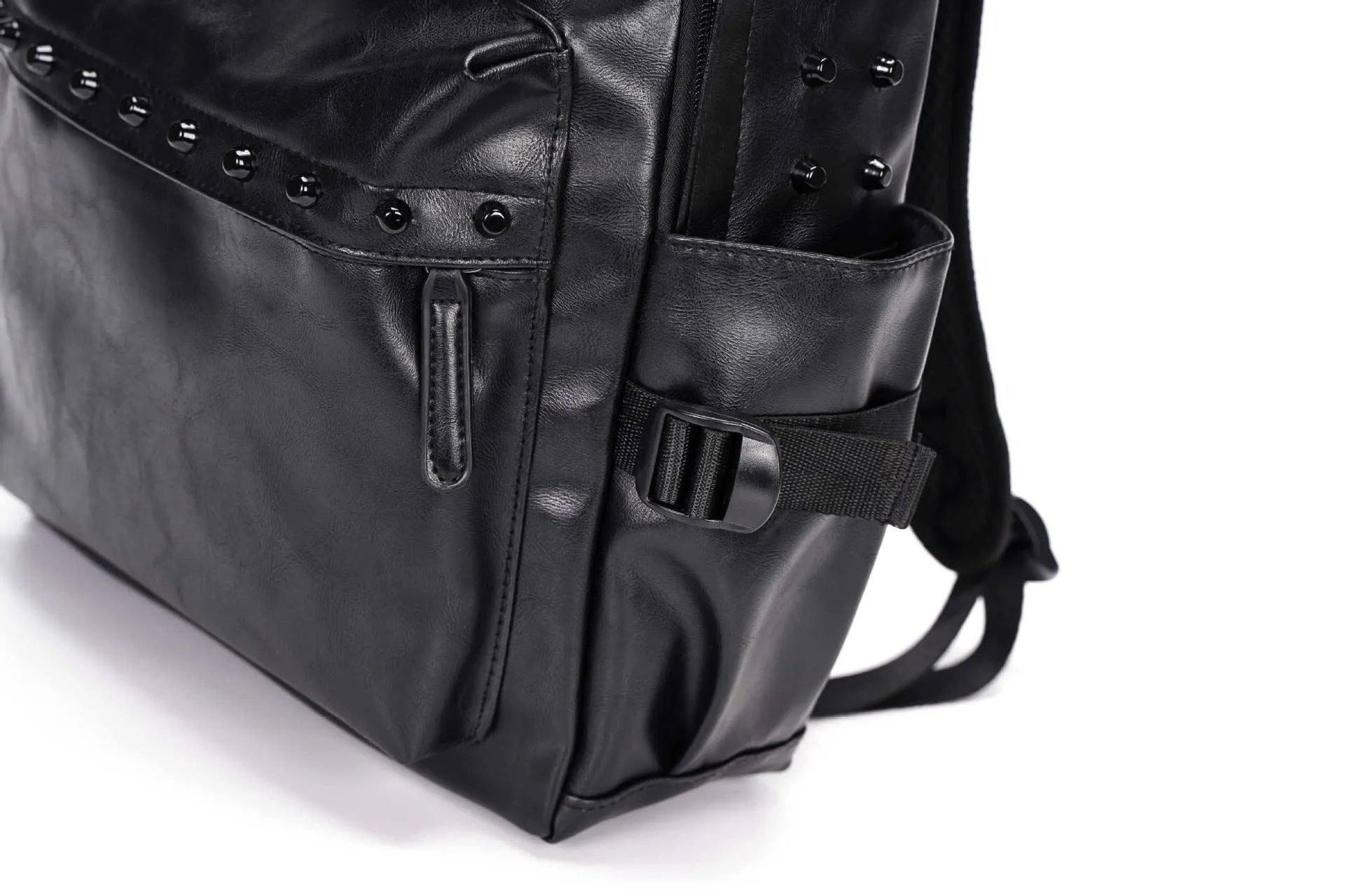 Ro Rox Sid Studded Punk Goth PU Laptop Backpack