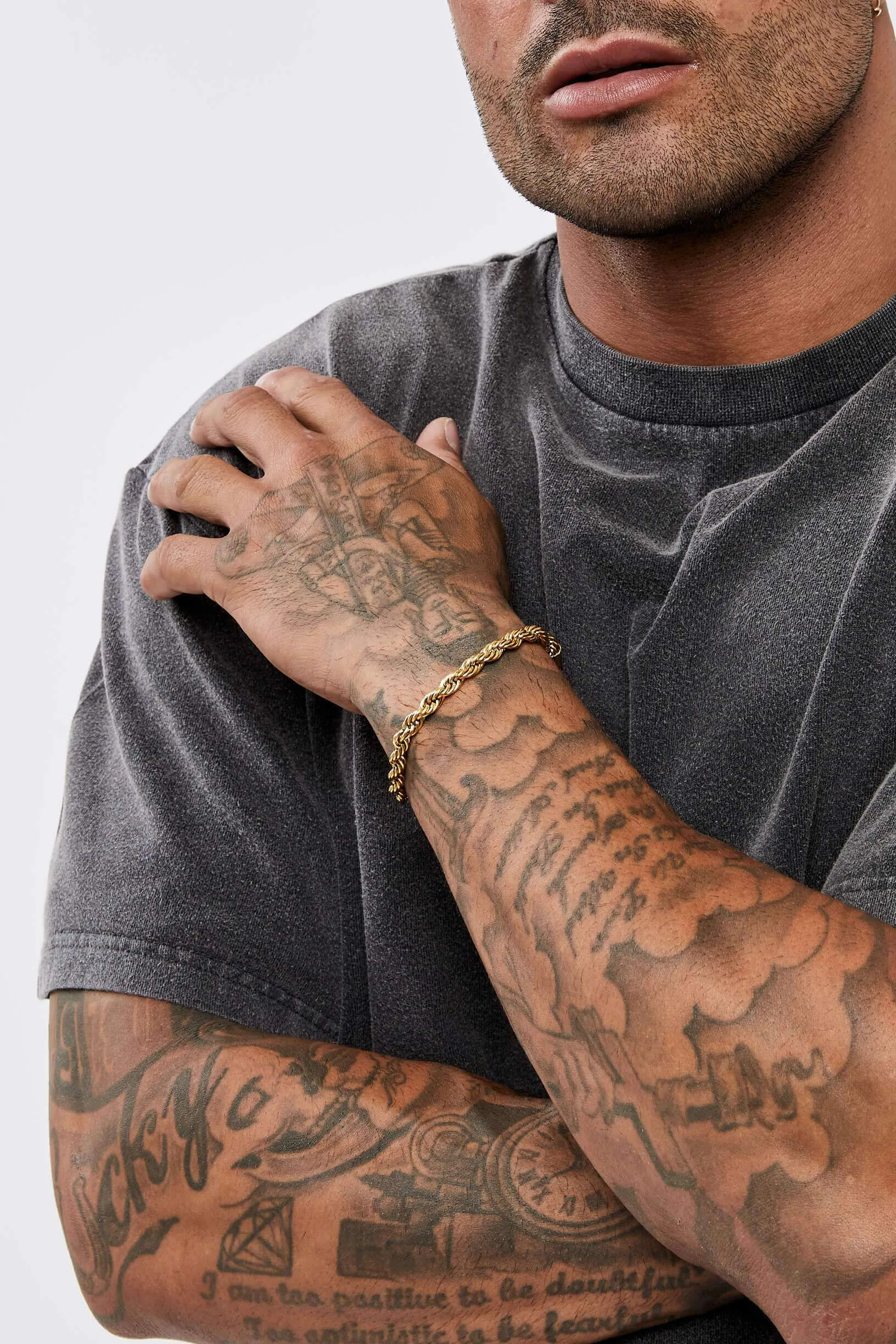 ROPE CHAIN BRACELET 8MM - GOLD