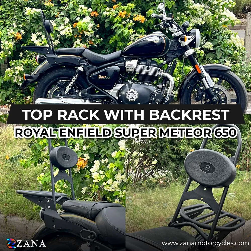 Royal Enfield Super Meteor 650 Zana Back Carrier with adjustable pillion back rest