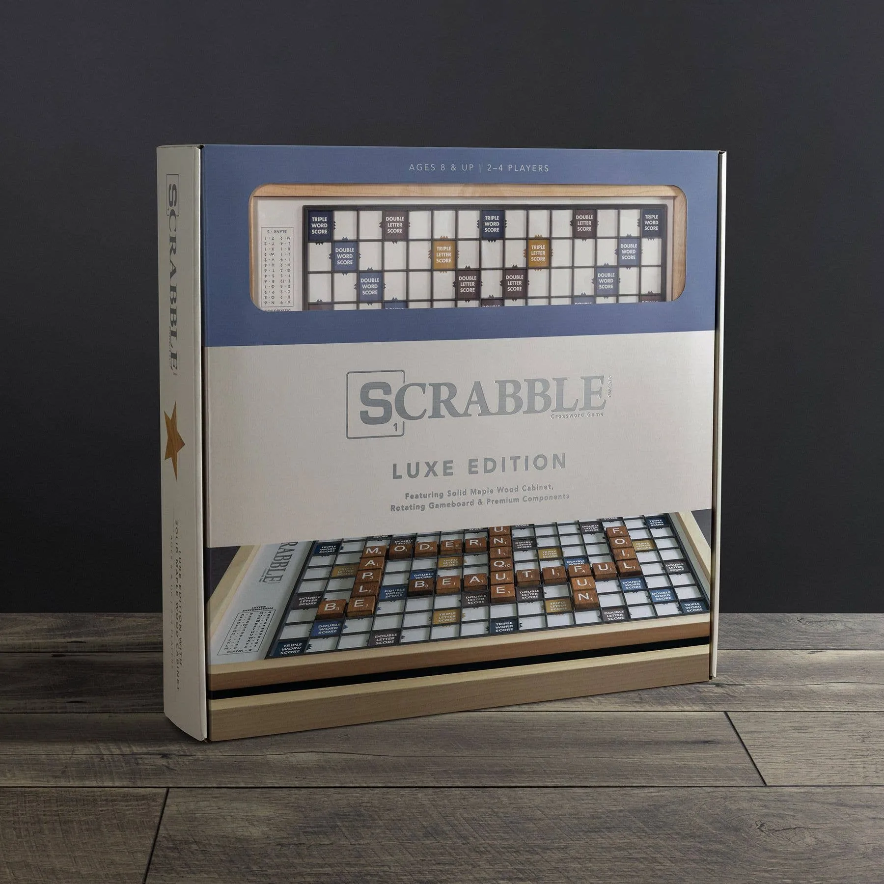 Scrabble Maple Luxe Edition with Rotating Gameboard