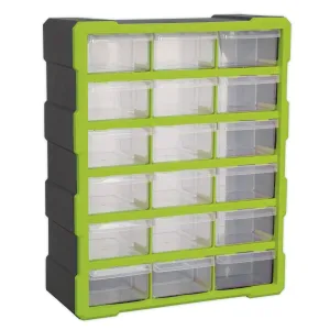 Sealey Cabinet Box 18 Drawer - Green/Black