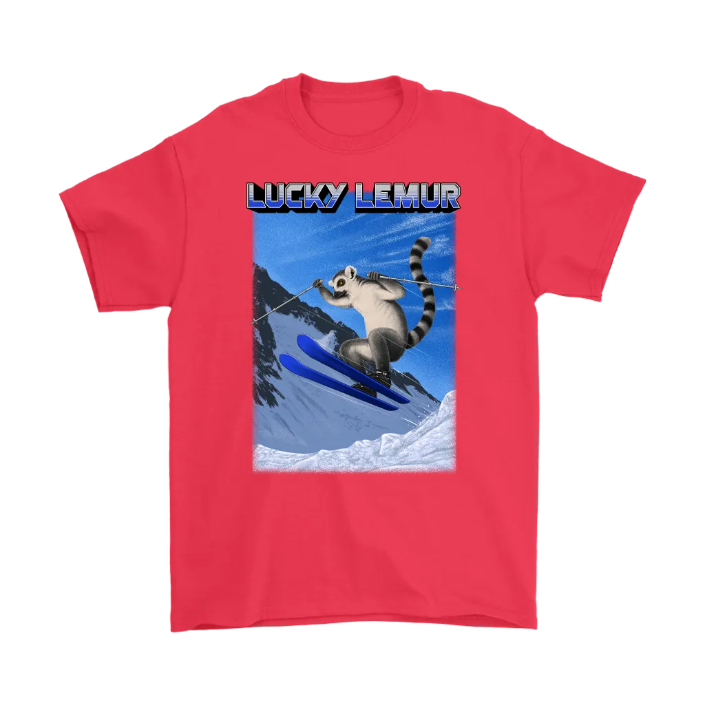 Skiing T-shirt, Funny Skiing T-shirt, Shirt for Skier, Lucky Lemur T-shirt, Gift for Skier