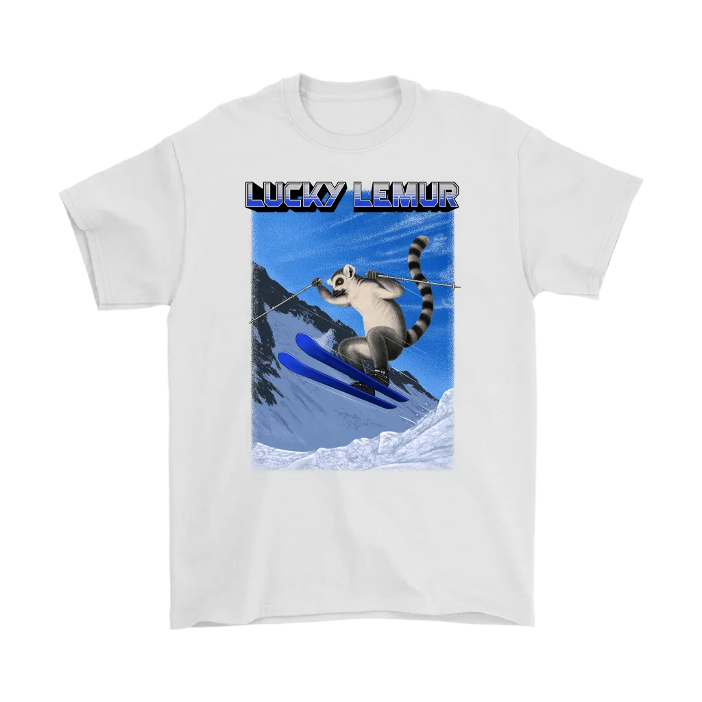 Skiing T-shirt, Funny Skiing T-shirt, Shirt for Skier, Lucky Lemur T-shirt, Gift for Skier
