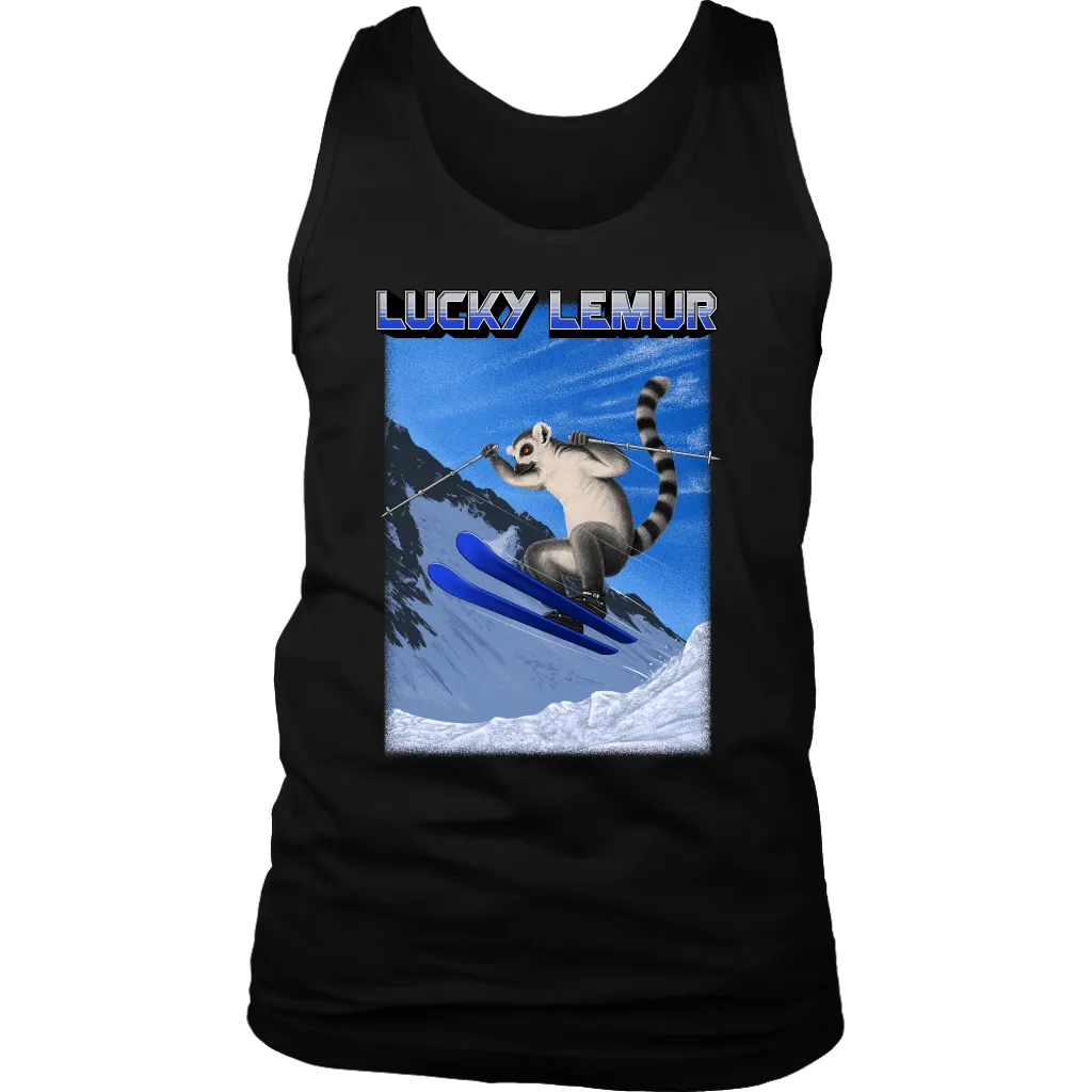 Skiing T-shirt, Funny Skiing T-shirt, Shirt for Skier, Lucky Lemur T-shirt, Gift for Skier