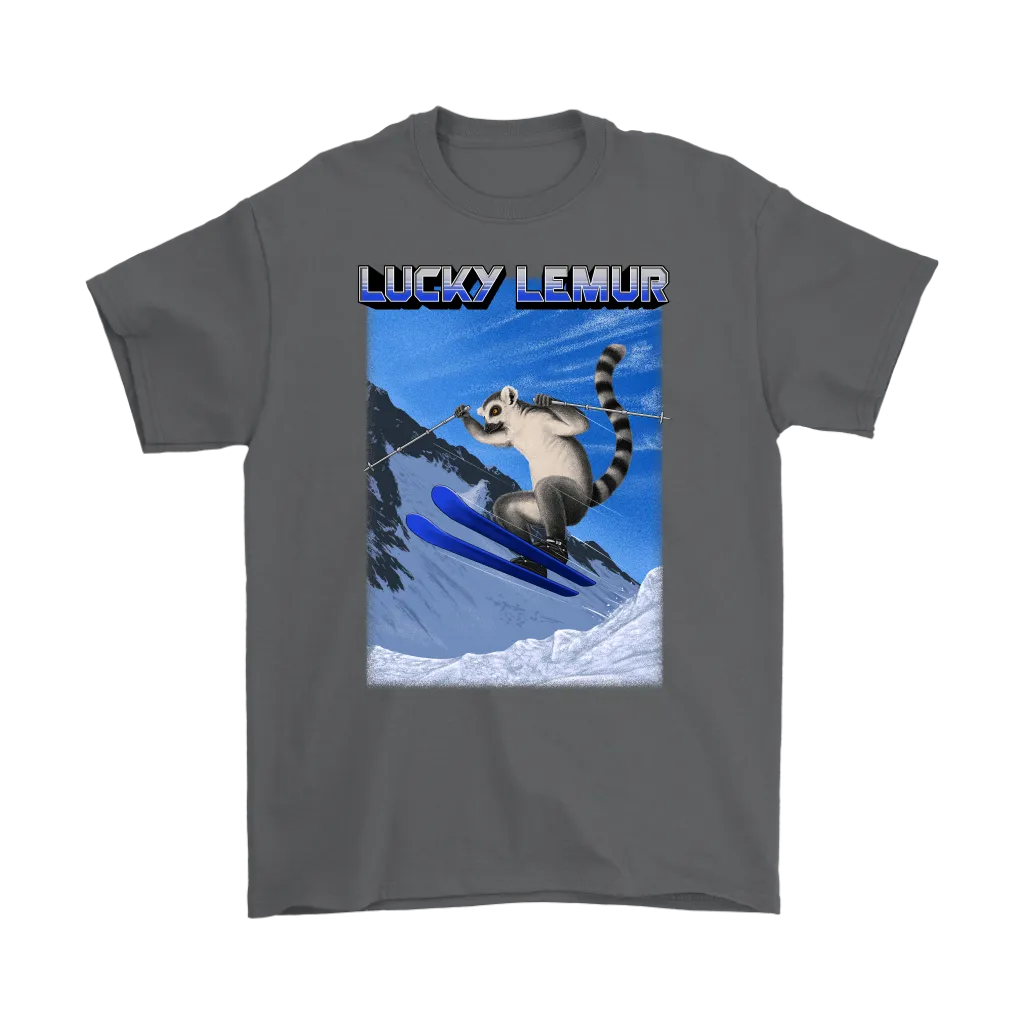 Skiing T-shirt, Funny Skiing T-shirt, Shirt for Skier, Lucky Lemur T-shirt, Gift for Skier