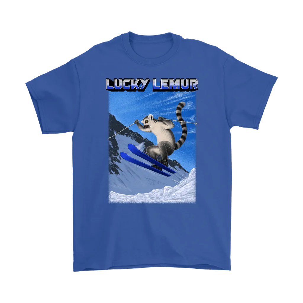 Skiing T-shirt, Funny Skiing T-shirt, Shirt for Skier, Lucky Lemur T-shirt, Gift for Skier