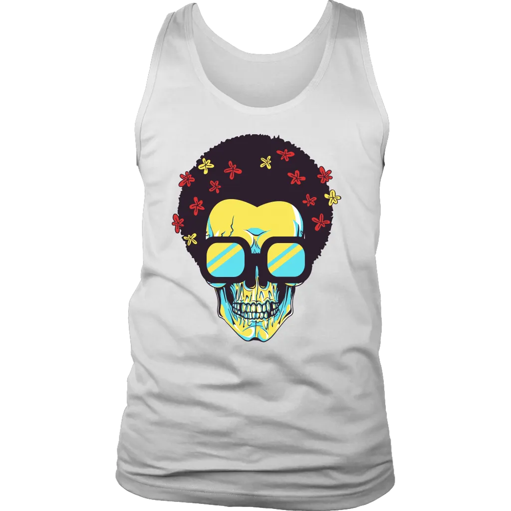 Skull T-shirt, Flowers and Sunglasses Skull Shirt, Hippie Skull T-shirt, Skull Shirt