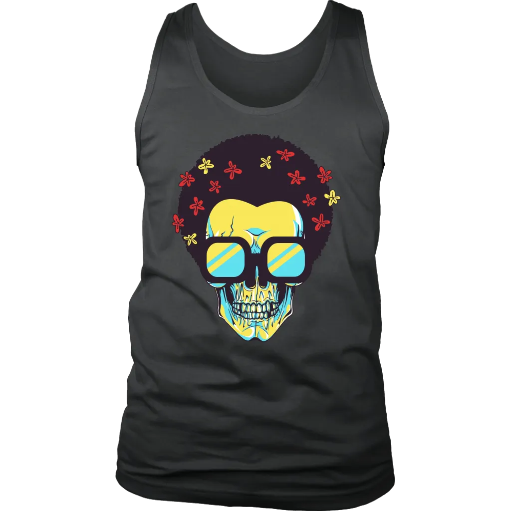 Skull T-shirt, Flowers and Sunglasses Skull Shirt, Hippie Skull T-shirt, Skull Shirt