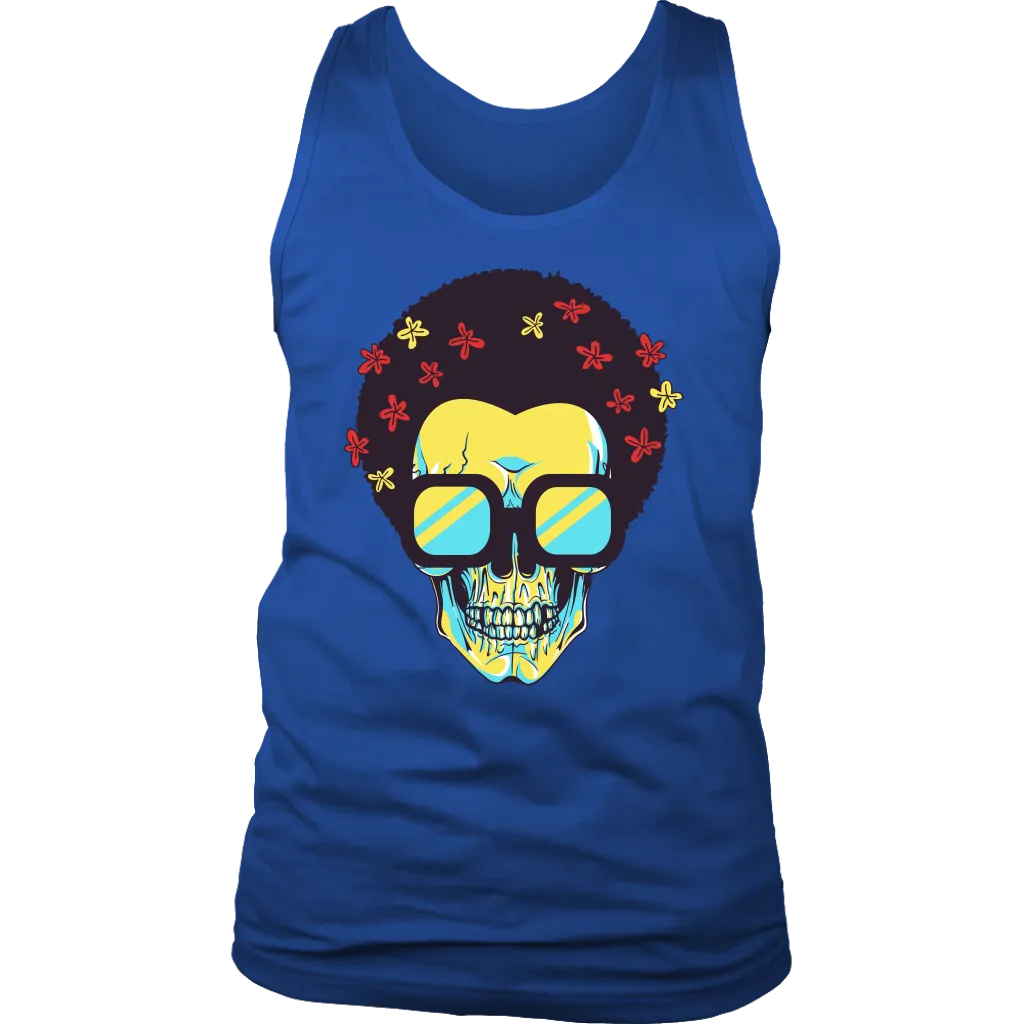 Skull T-shirt, Flowers and Sunglasses Skull Shirt, Hippie Skull T-shirt, Skull Shirt