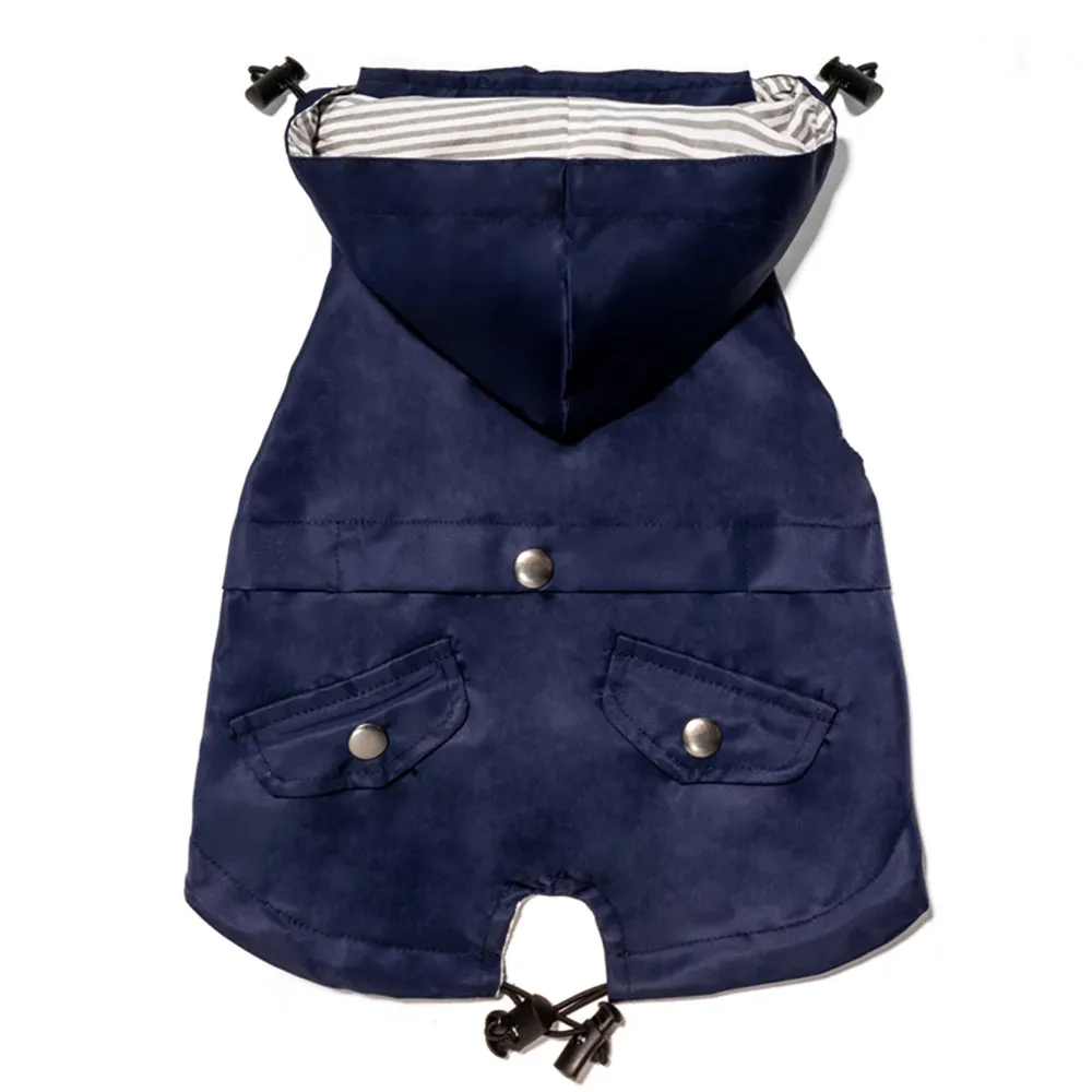 Sleeveless Dog Raincoat in Navy