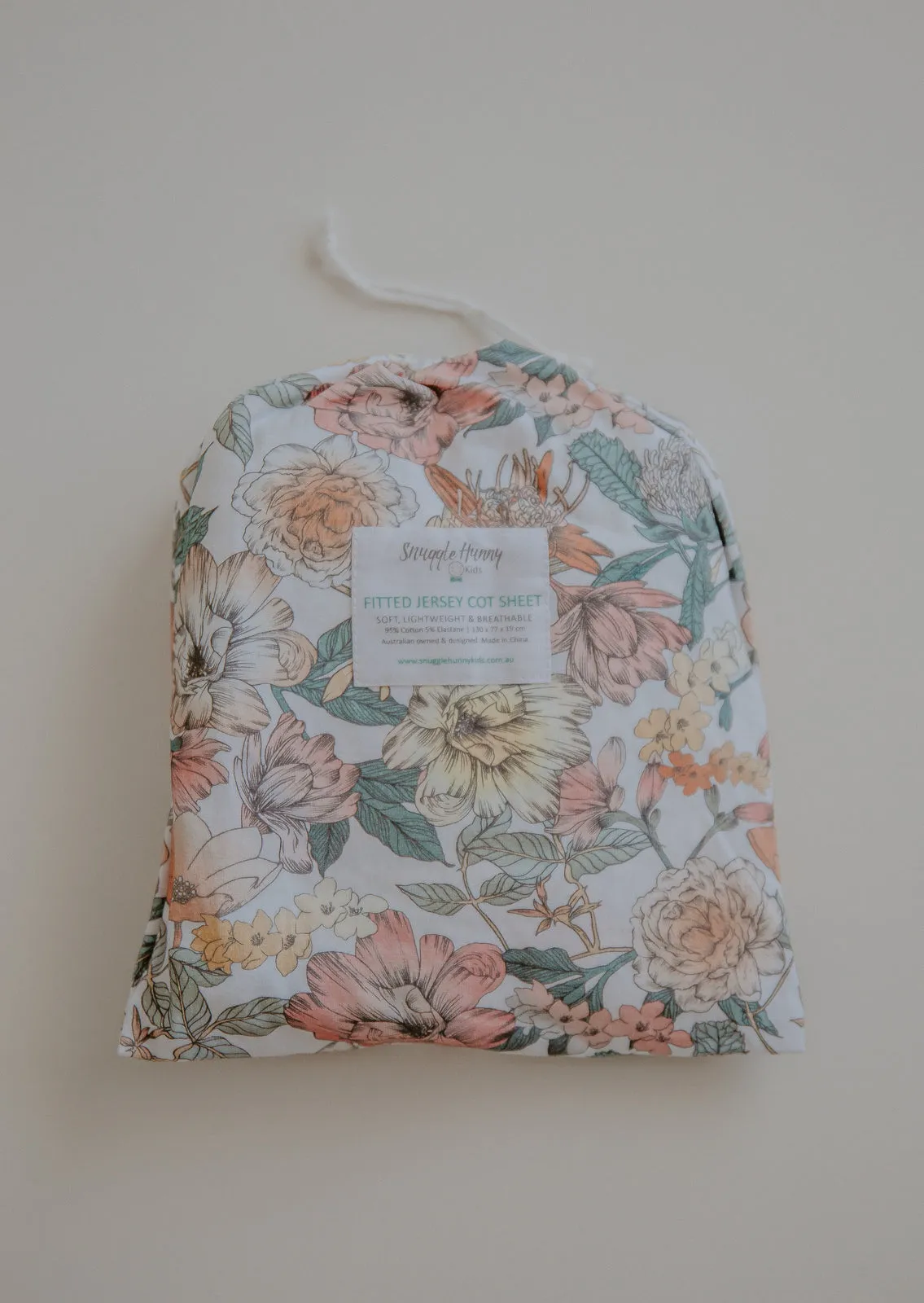 Snuggle Hunny Fitted Jersey Cotton Cot Sheet - Australiana