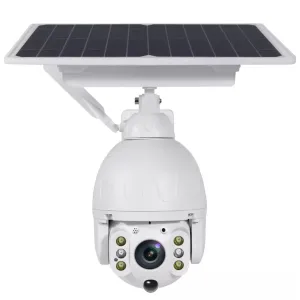 Solar Power 4G Sim Card Security Camera Pan / Tilt / Zoom 128GB Video Recorder 2 Way Audio