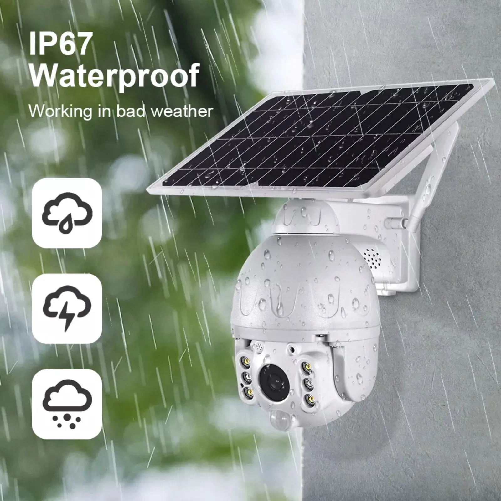 Solar Power 4G Sim Card Security Camera Pan / Tilt / Zoom 128GB Video Recorder 2 Way Audio