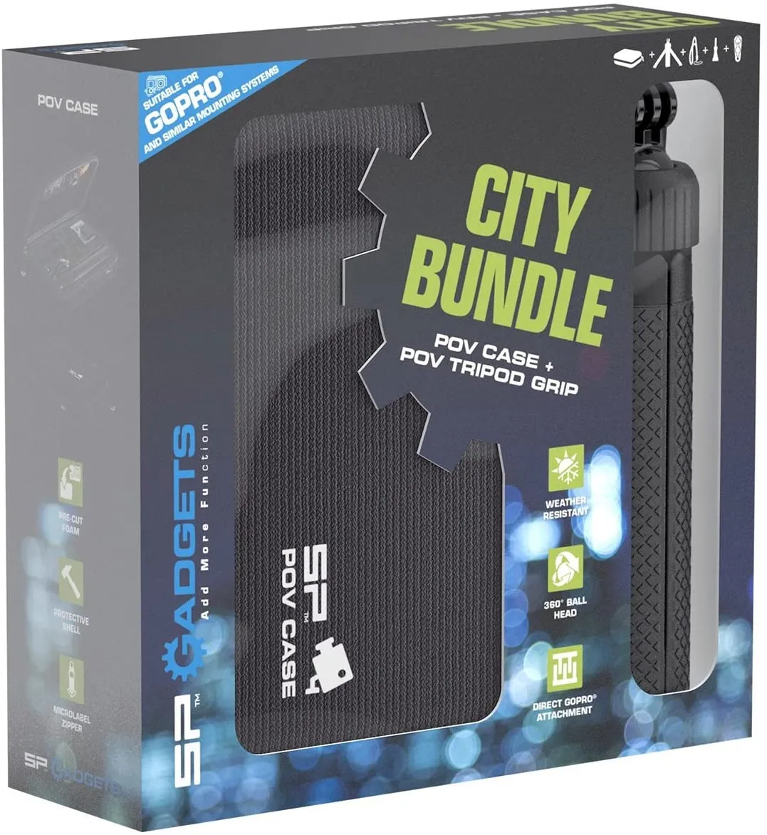 SP Gadgets GoPro Action Cam Tripod City Bundle - POV Case   POV Tripod Grip