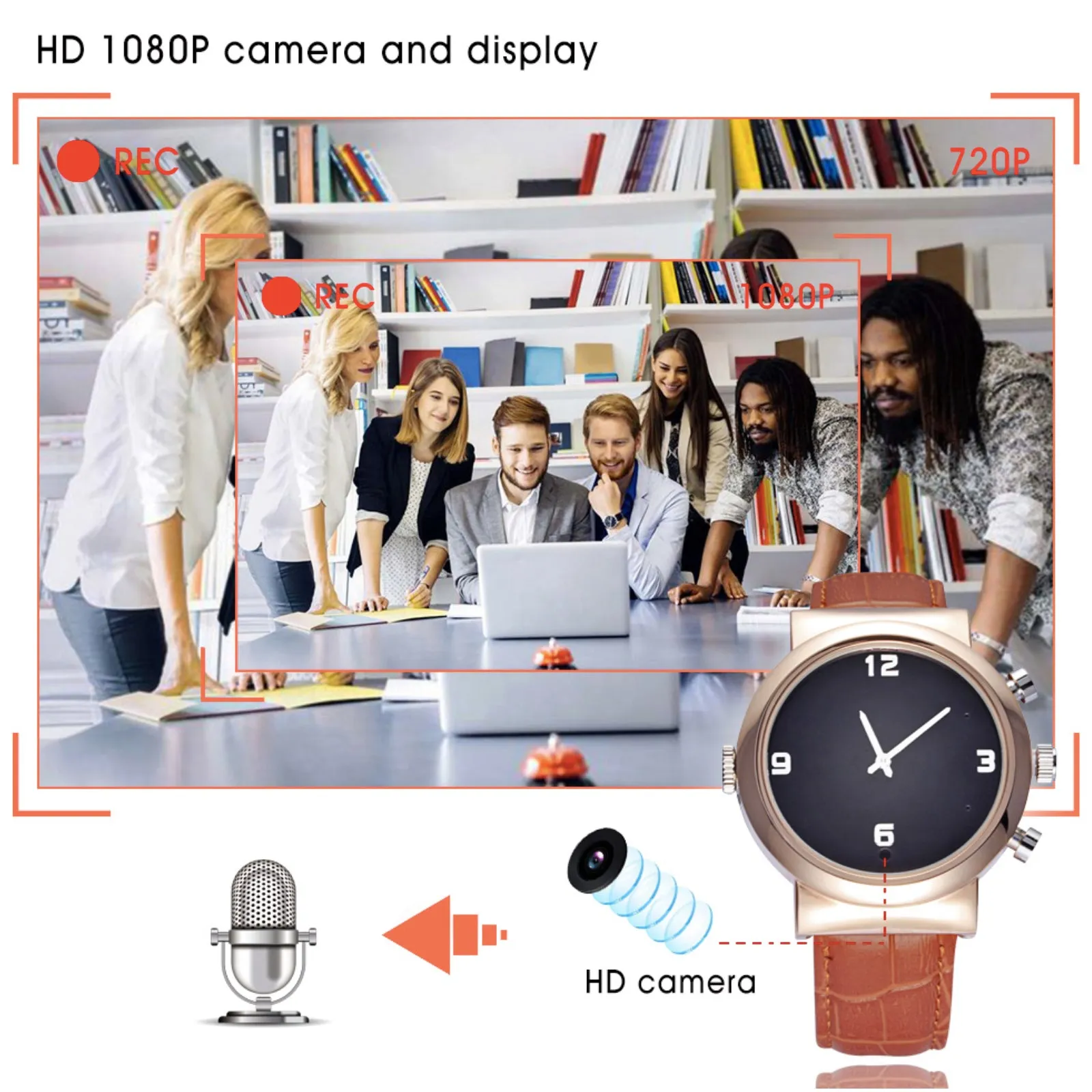 Spy Watch Camera 1080p Full HD Motion Detection Video & Sound Recorder 12MP Photo