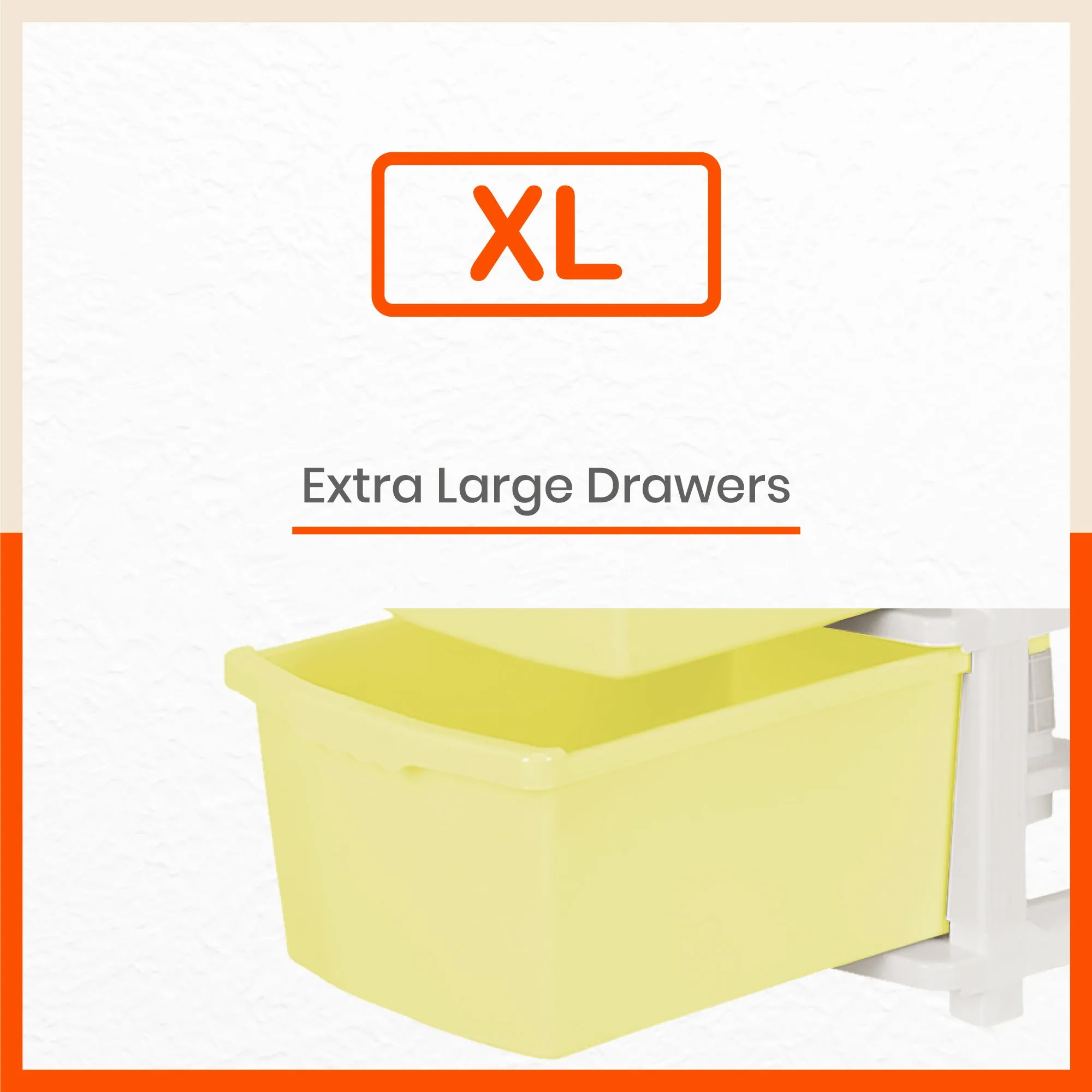Stomo 3 Drawer Multi-Purpose Storage Organizer for Home and Office (Lemon)