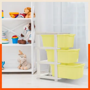Stomo 3 Drawer Multi-Purpose Storage Organizer for Home and Office (Lemon)