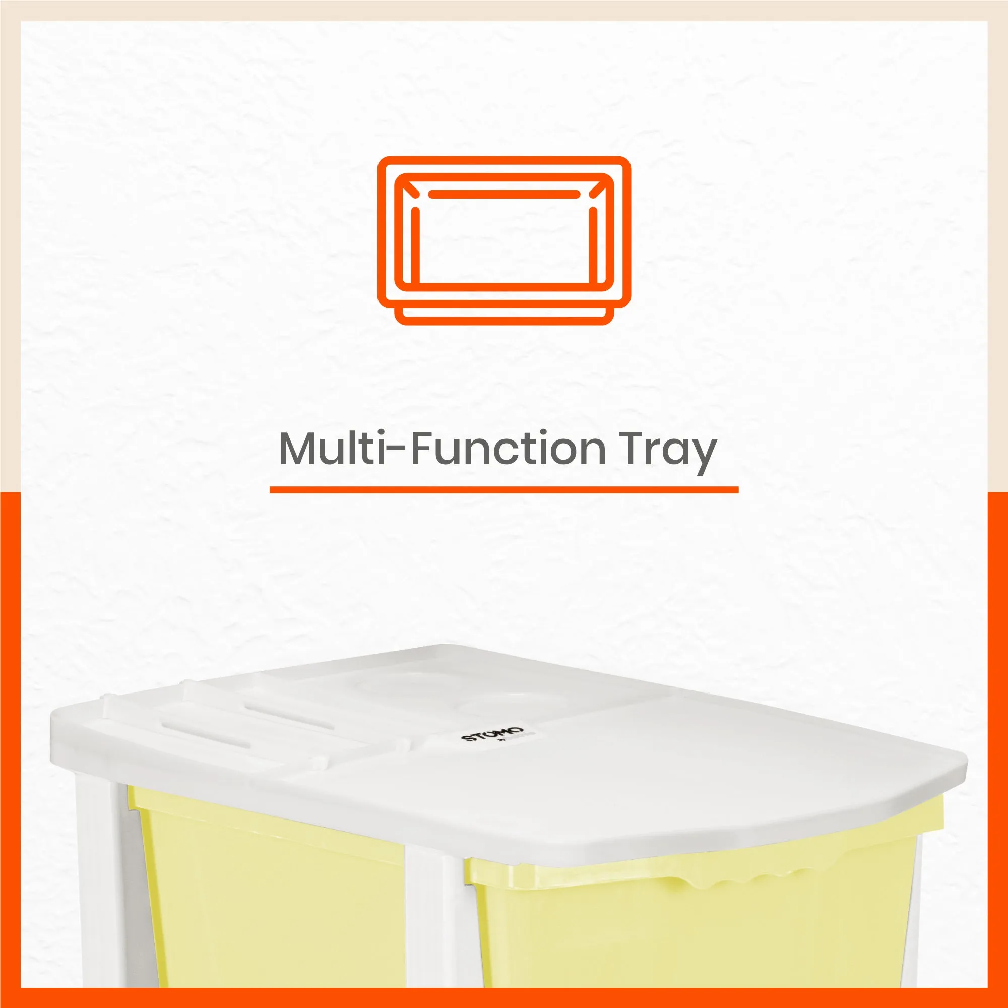 Stomo 3 Drawer Multi-Purpose Storage Organizer for Home and Office (Lemon)