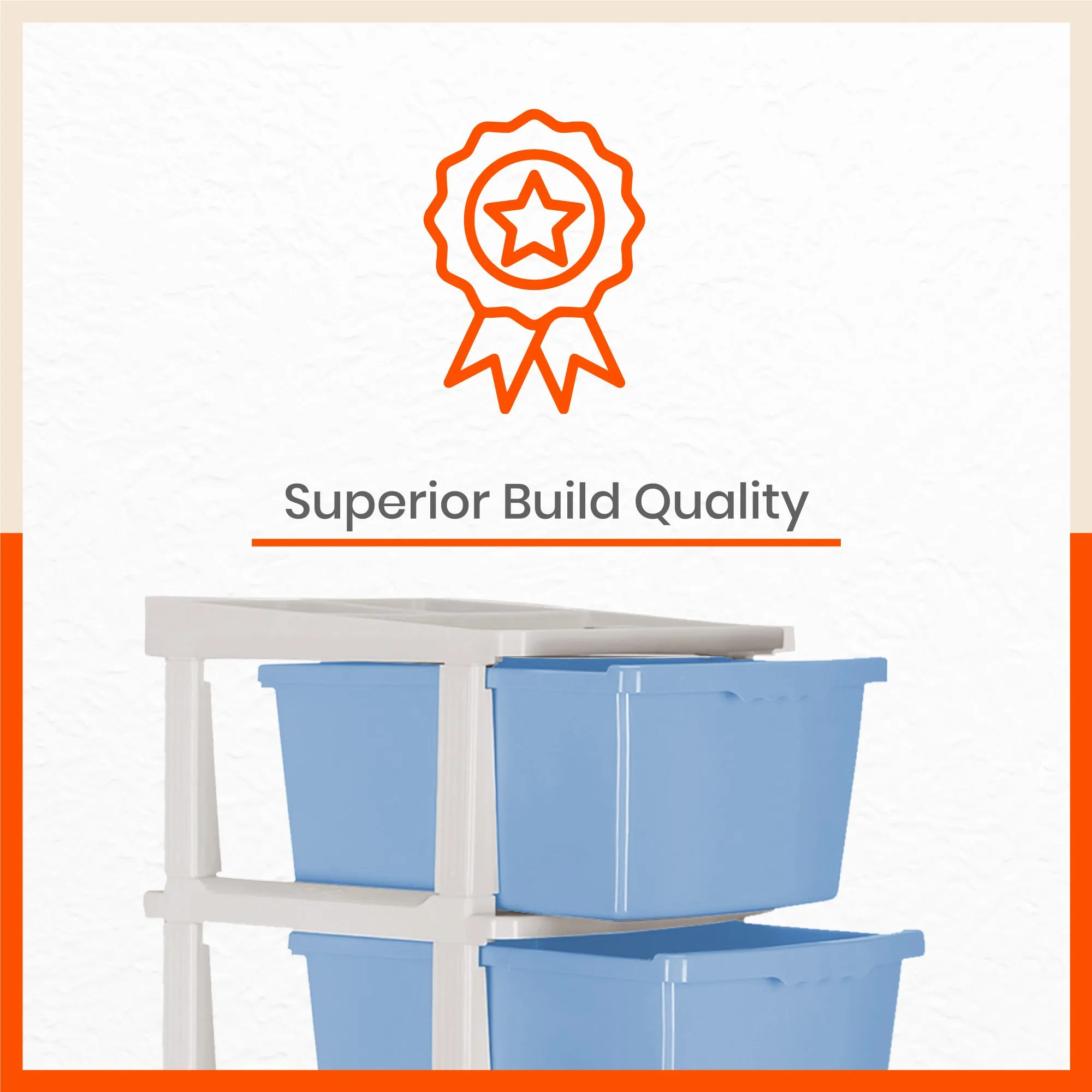 Stomo 4 Drawer Multi-Purpose Storage Organizer for Home and Office (Sky Blue)