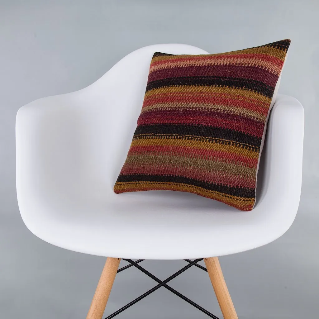 Striped Multiple Color Kilim Pillow Cover 16x16 7261