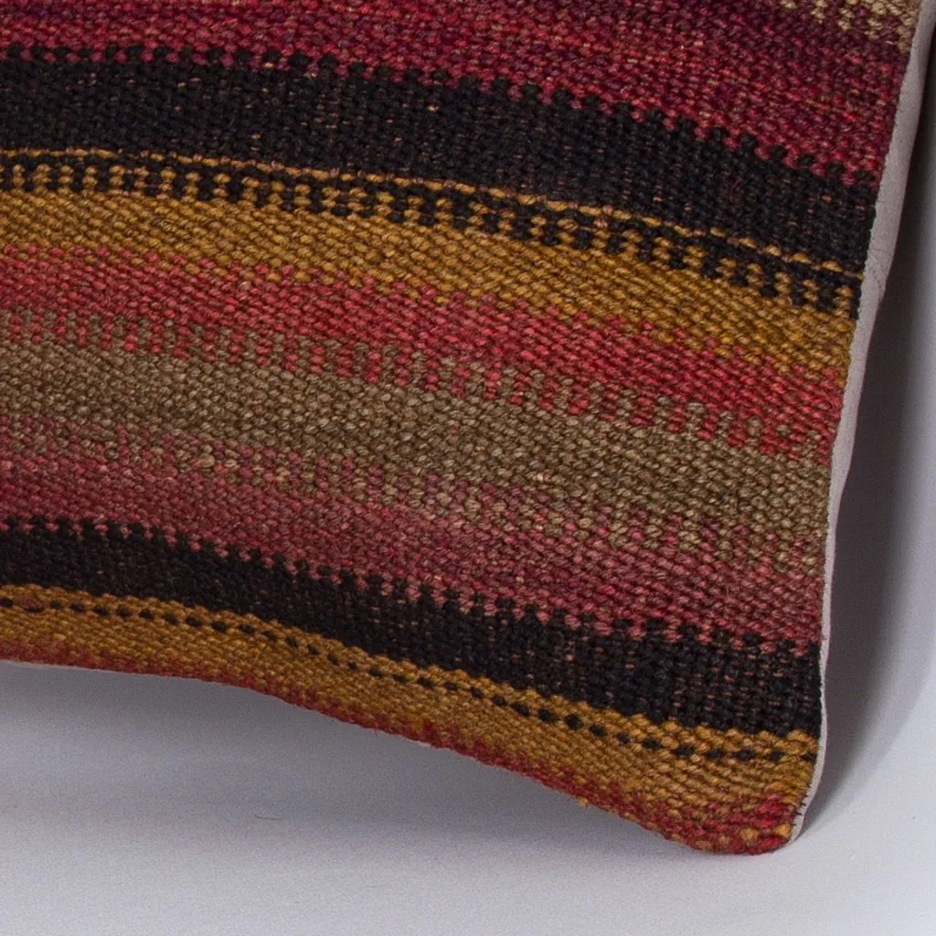 Striped Multiple Color Kilim Pillow Cover 16x16 7261