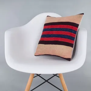 Striped Multiple Color Kilim Pillow Cover 16x16 7342