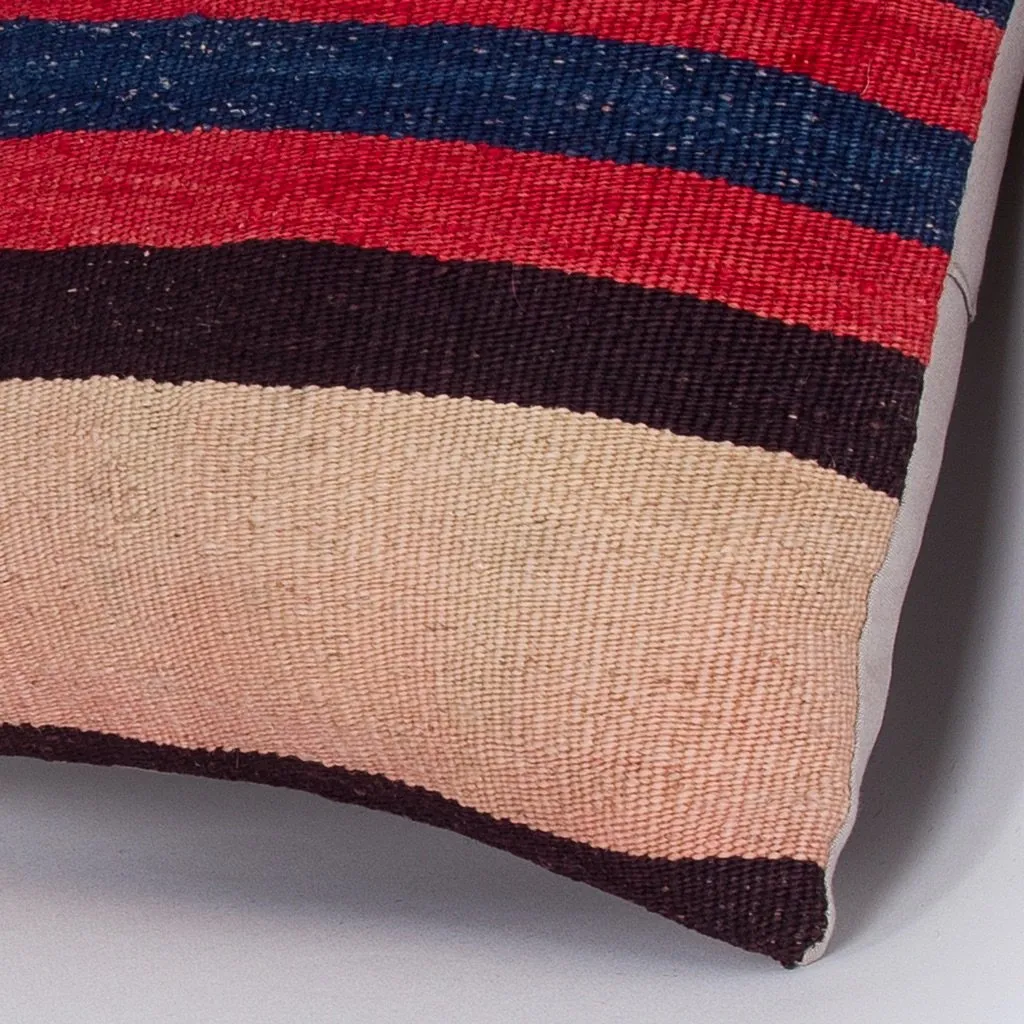 Striped Multiple Color Kilim Pillow Cover 16x16 7342
