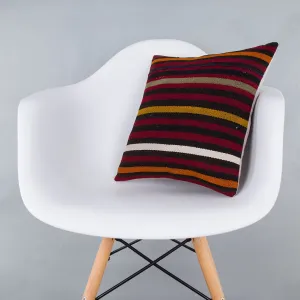 Striped Multiple Color Kilim Pillow Cover 16x16 7648