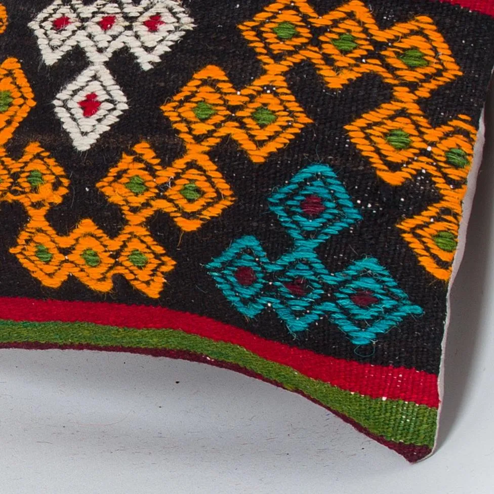Striped Multiple Color Kilim Pillow Cover 16x16 8424