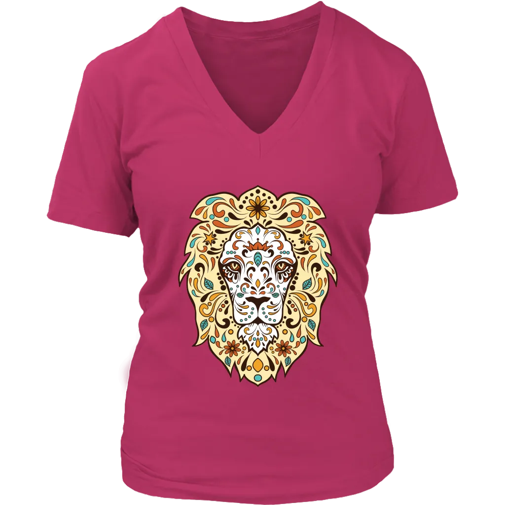 Sugar Skull Lion T-shirt, Lion Gift, Gift for Lion Lover, Lion Sugar Skull Shirt