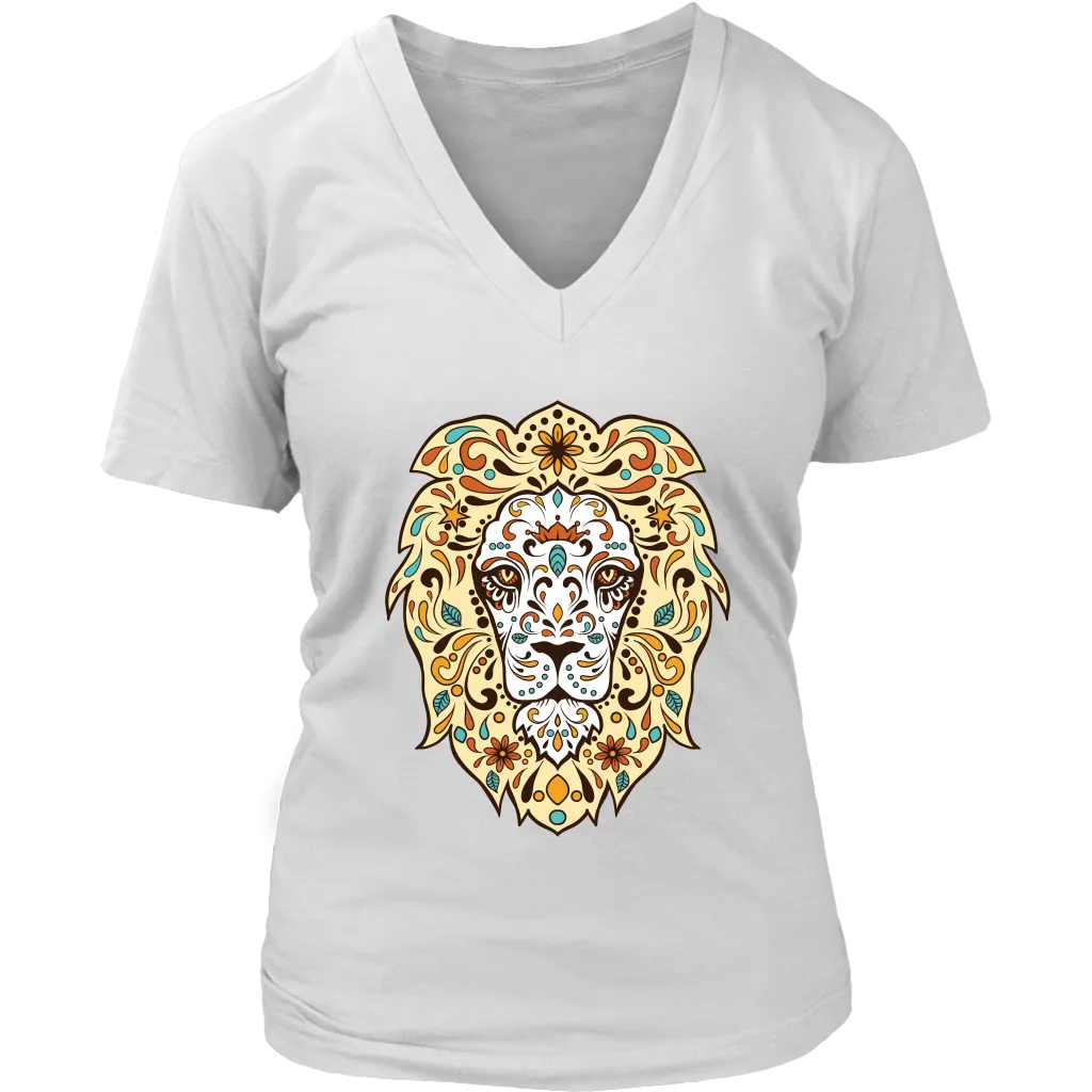 Sugar Skull Lion T-shirt, Lion Gift, Gift for Lion Lover, Lion Sugar Skull Shirt