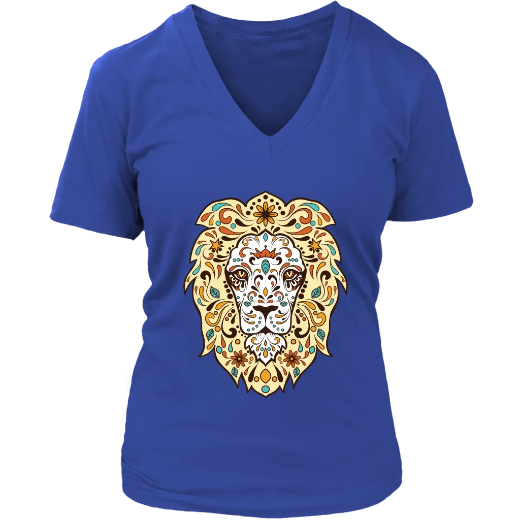 Sugar Skull Lion T-shirt, Lion Gift, Gift for Lion Lover, Lion Sugar Skull Shirt