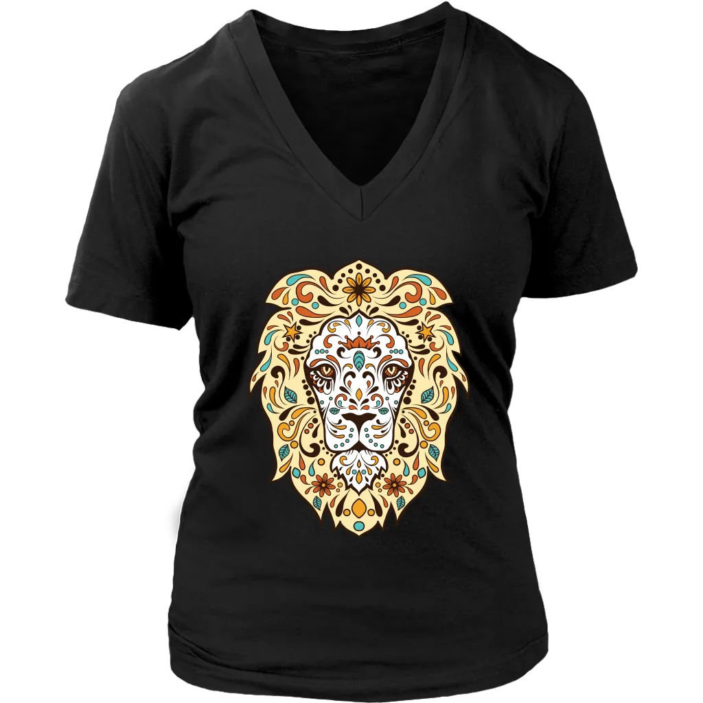 Sugar Skull Lion T-shirt, Lion Gift, Gift for Lion Lover, Lion Sugar Skull Shirt