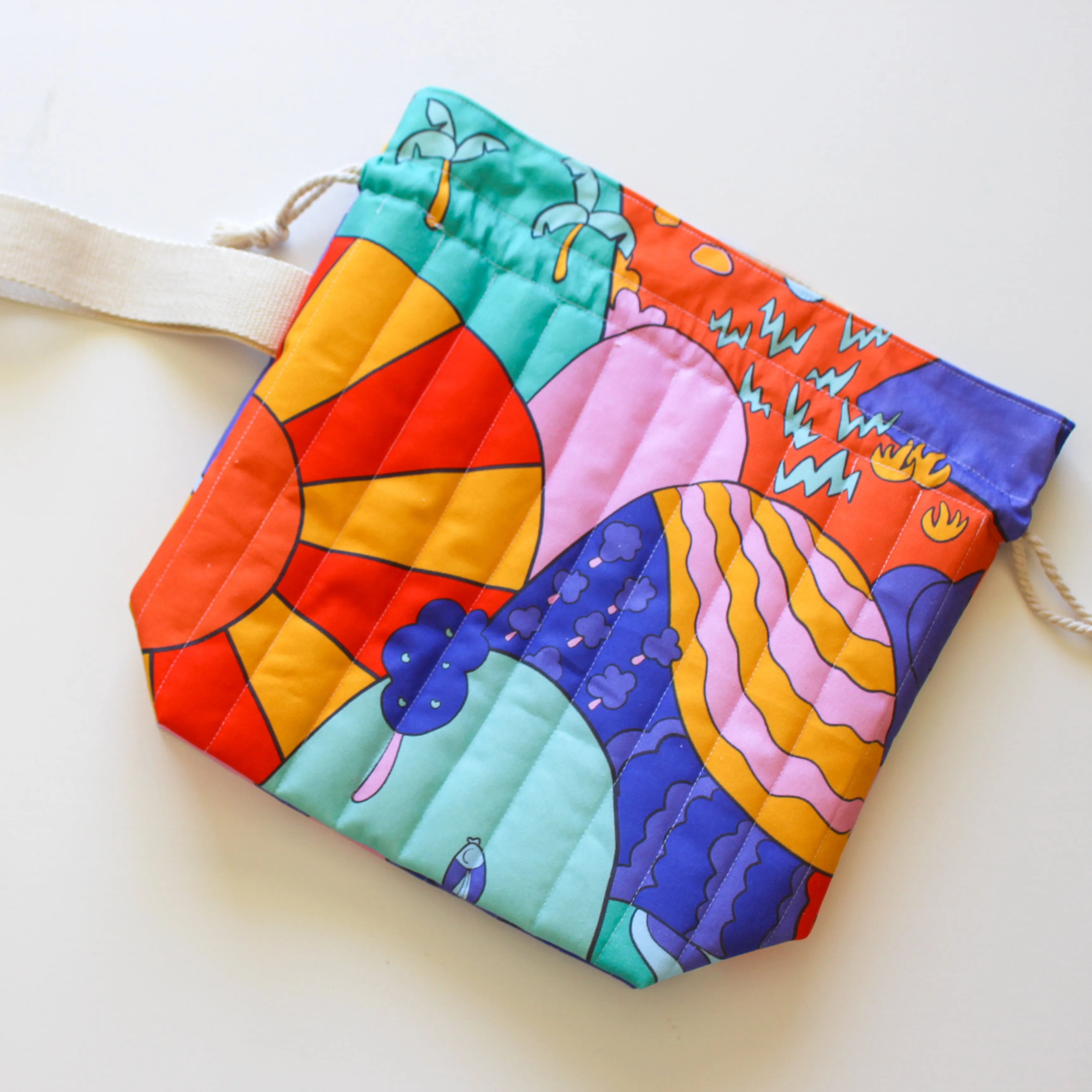 Sunburst Drawstring Project Bag