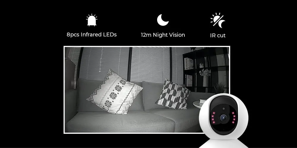 Surveillance WiFi Camera Baby Monitor 2.4G 3MP Full HD Indoor Home Security IP Camera E1