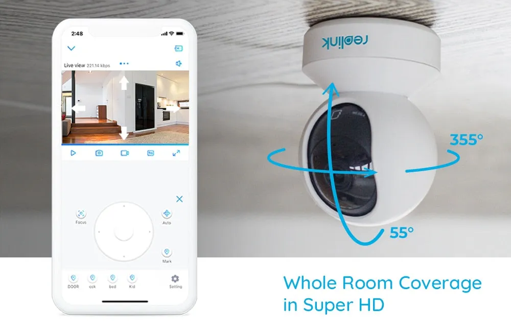 Surveillance WiFi Camera Baby Monitor 2.4G 3MP Full HD Indoor Home Security IP Camera E1