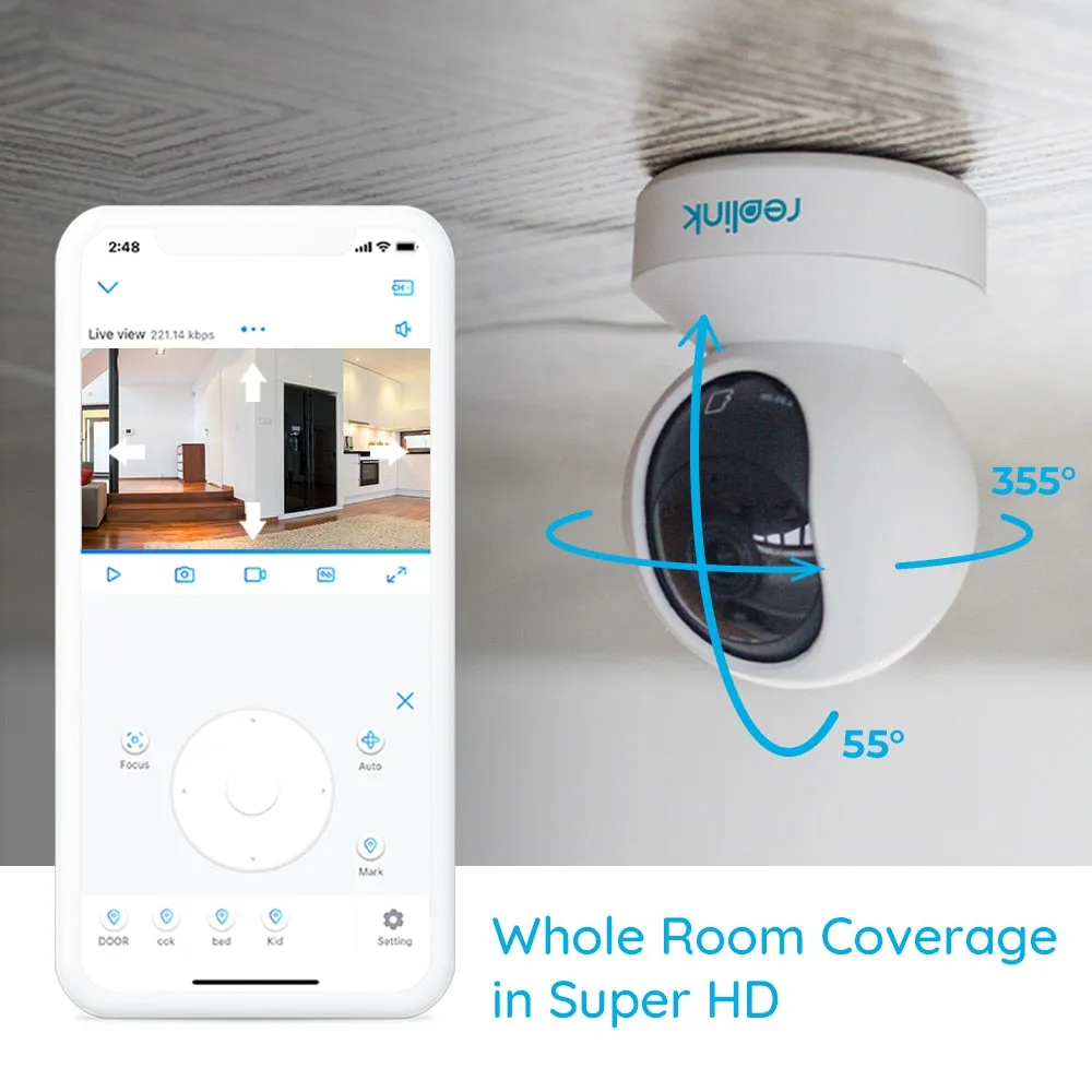 Surveillance WiFi Camera Baby Monitor 2.4G 3MP Full HD Indoor Home Security IP Camera E1